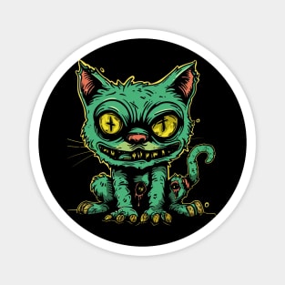 Creepy Cat Zombie Magnet